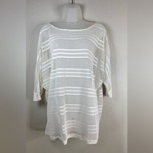 La Blanca White‎ Mesh Cover-Up Size Medium